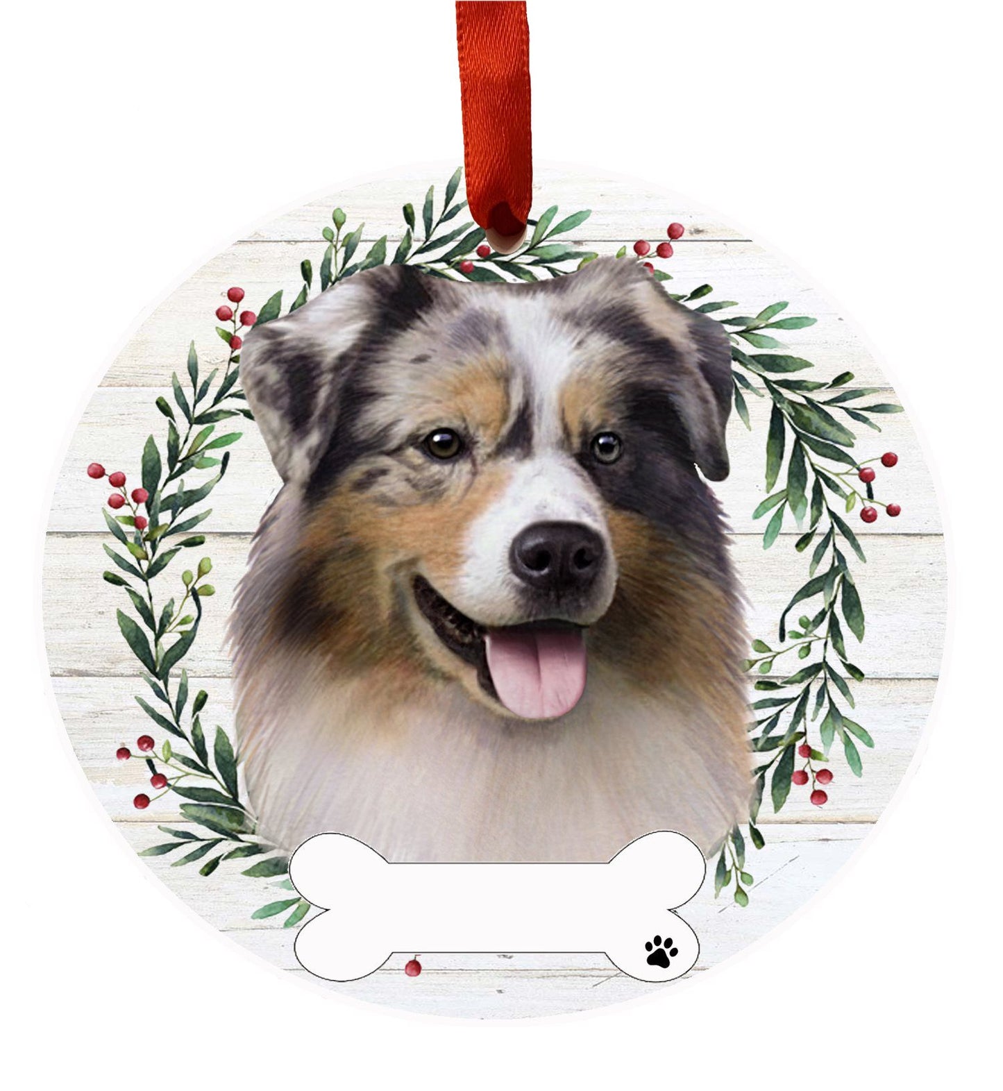 Australian Shepherd Ceramic Christmas Ornament