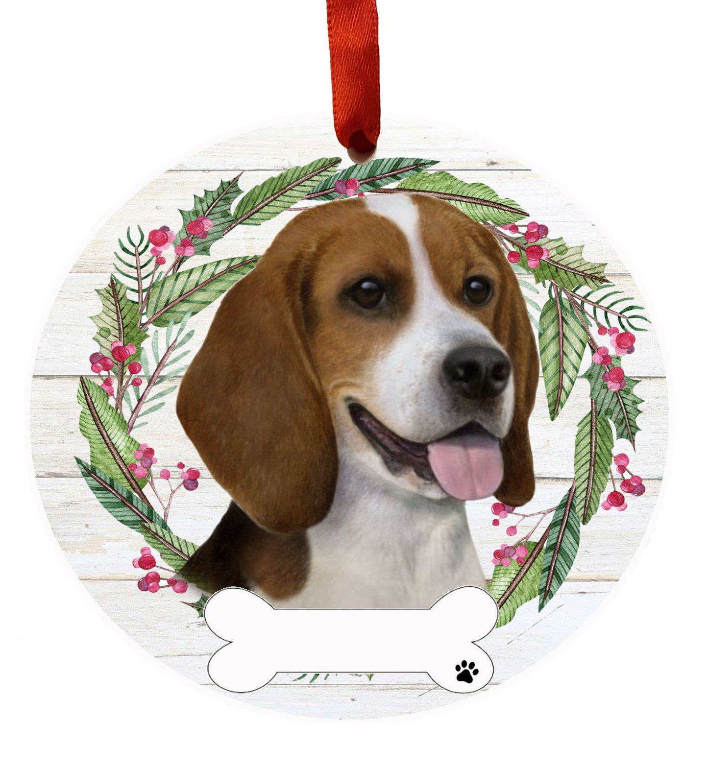 Beagle Ceramic Christmas Ornament