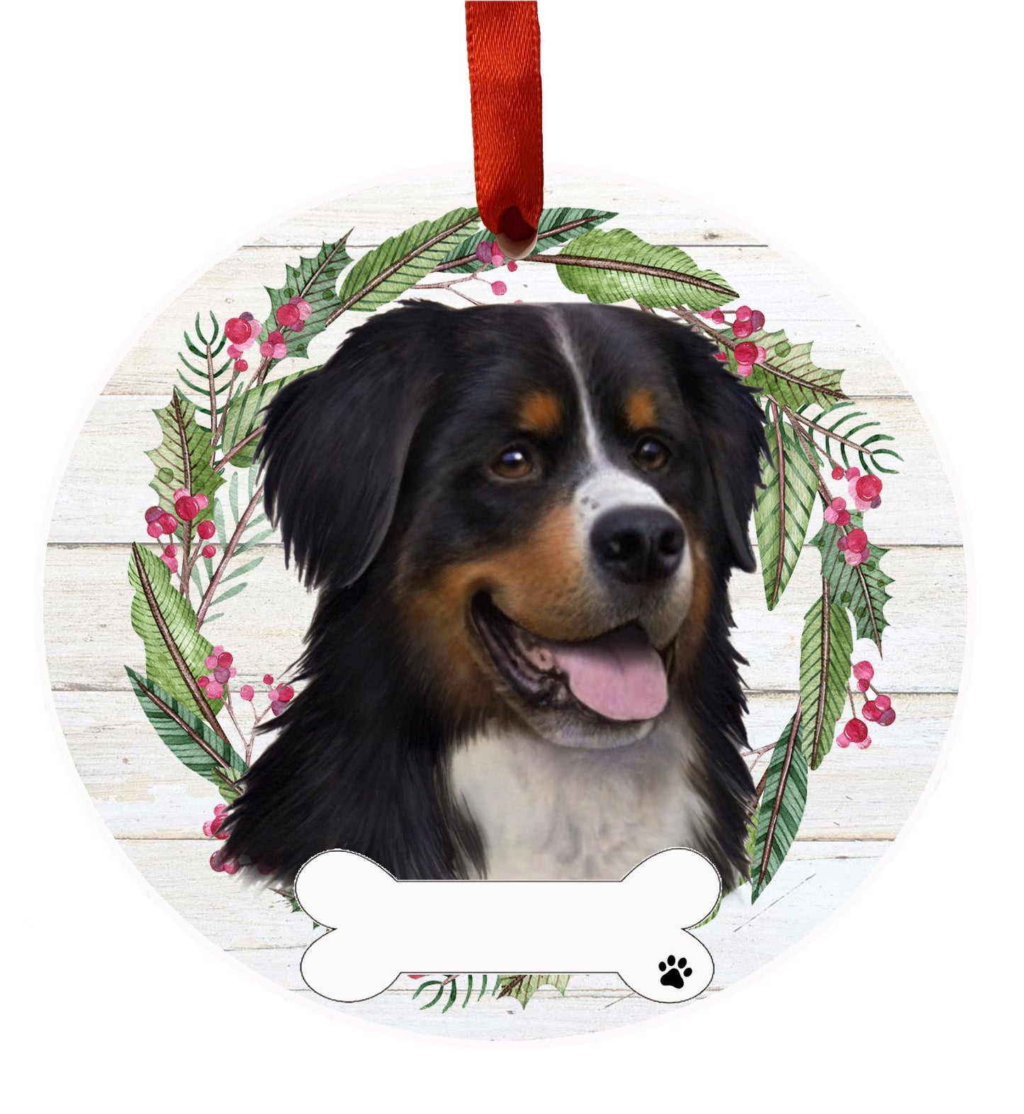 Bernese Mountain Dog Ceramic Christmas Ornament