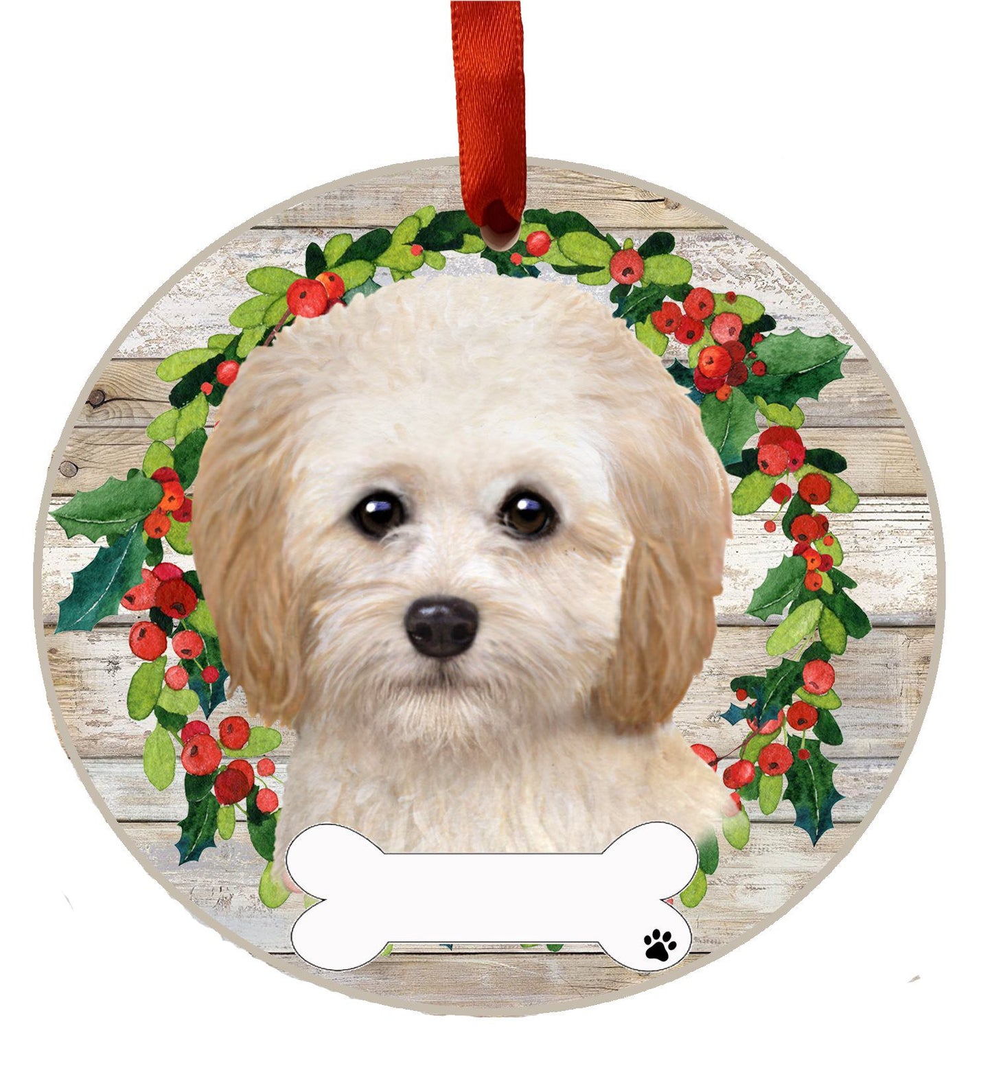 Cockapoo Ceramic Christmas Ornament