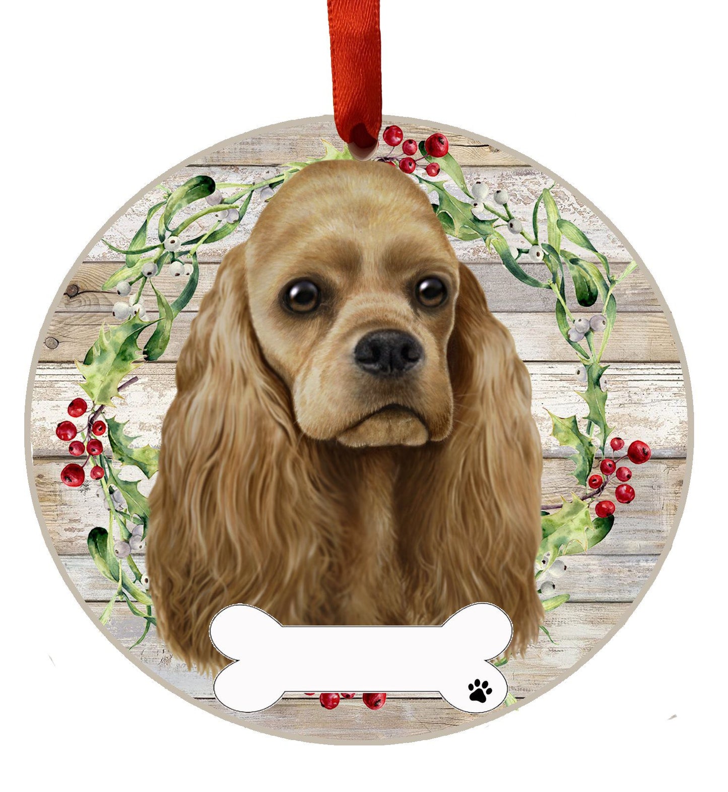Cocker Spaniel Ceramic Christmas Ornament