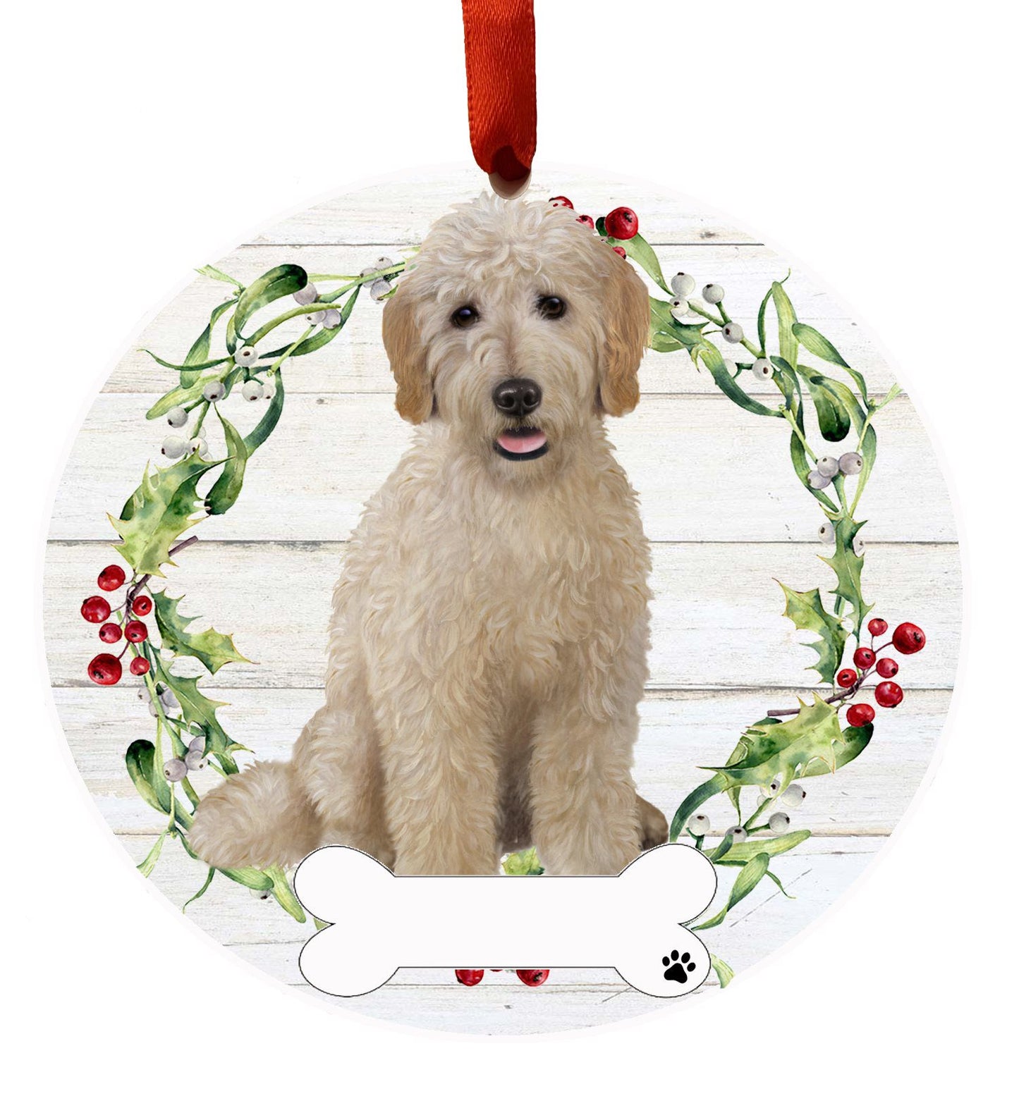 Goldendoodle Ceramic Christmas Ornament
