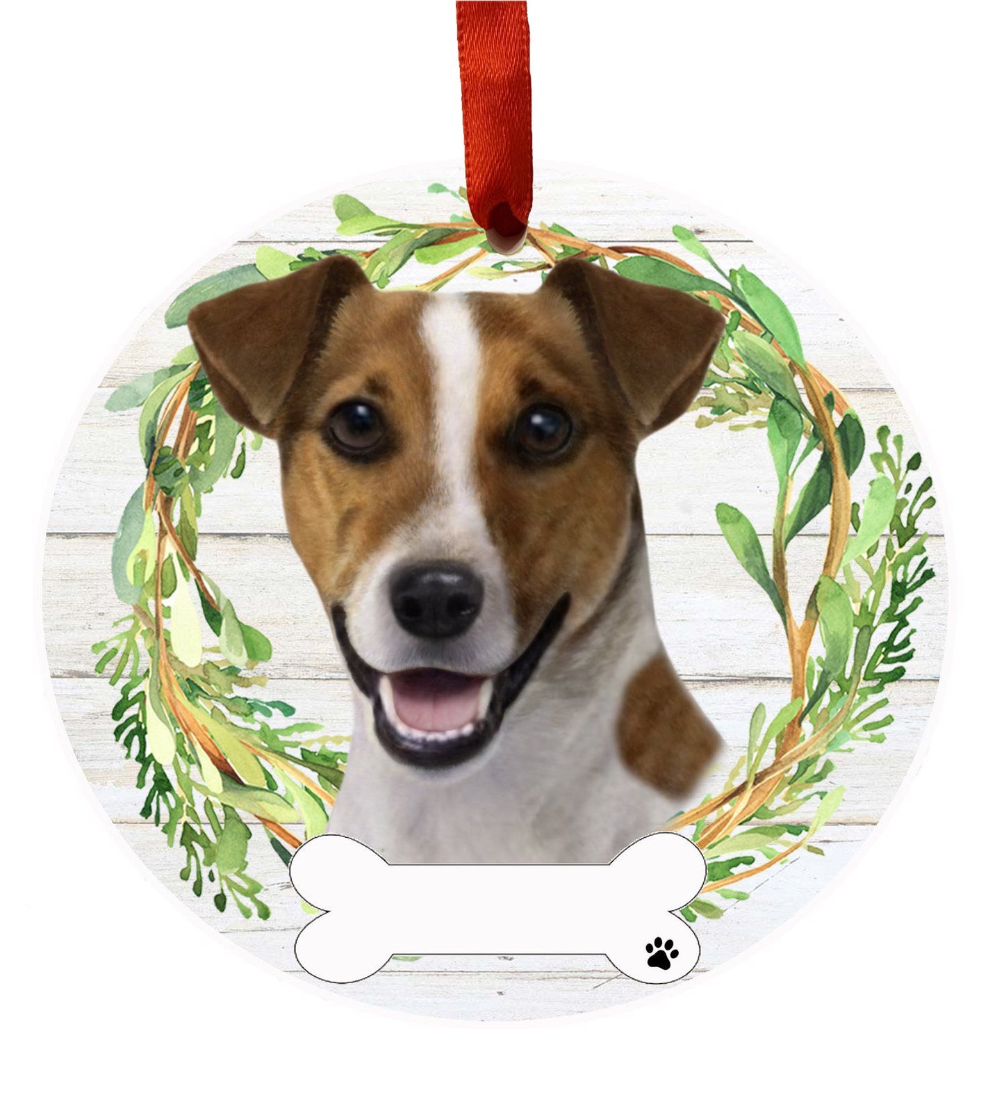 Jack Russell Ceramic Christmas Ornament