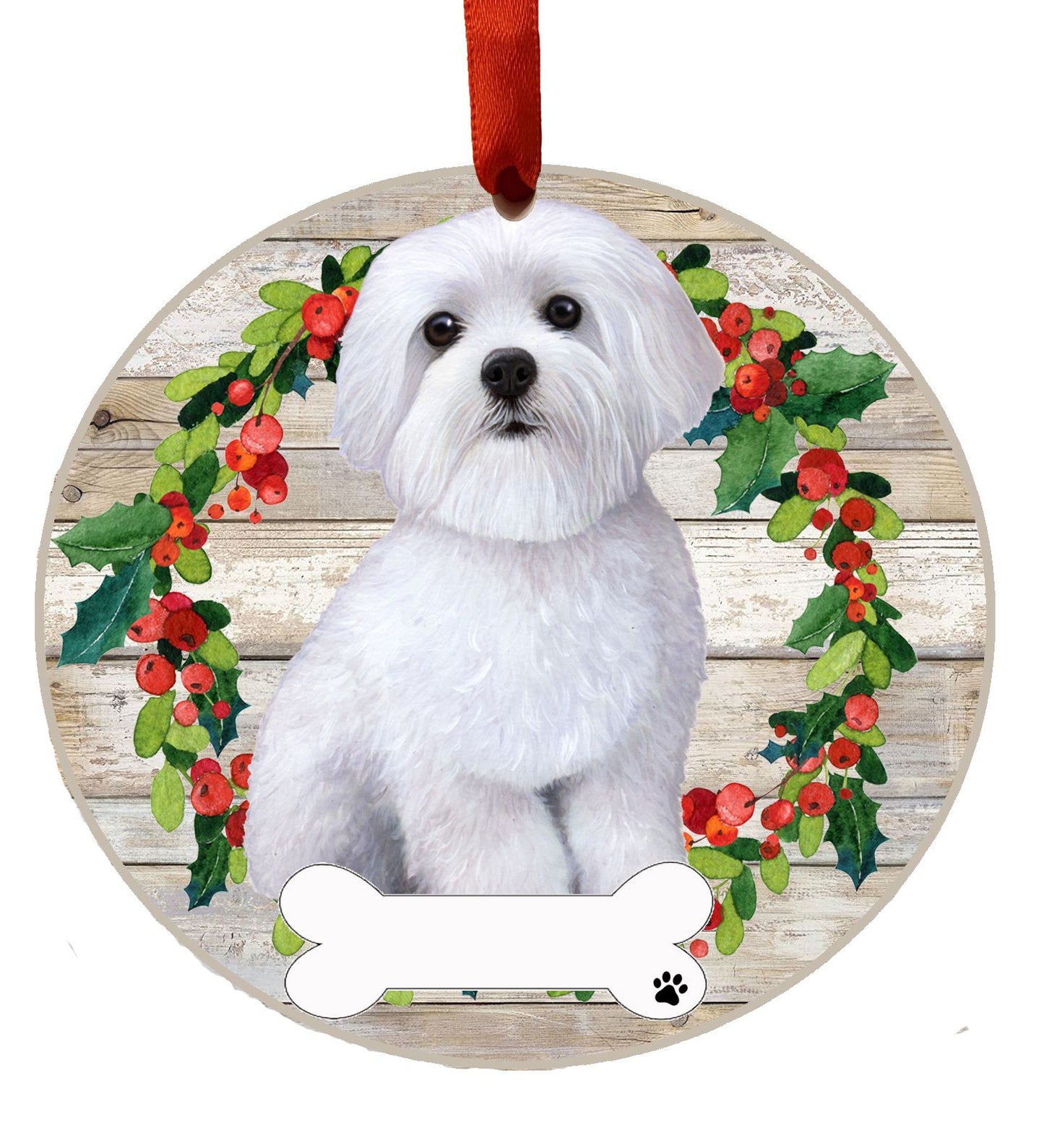 Maltese Ceramic Christmas Ornament