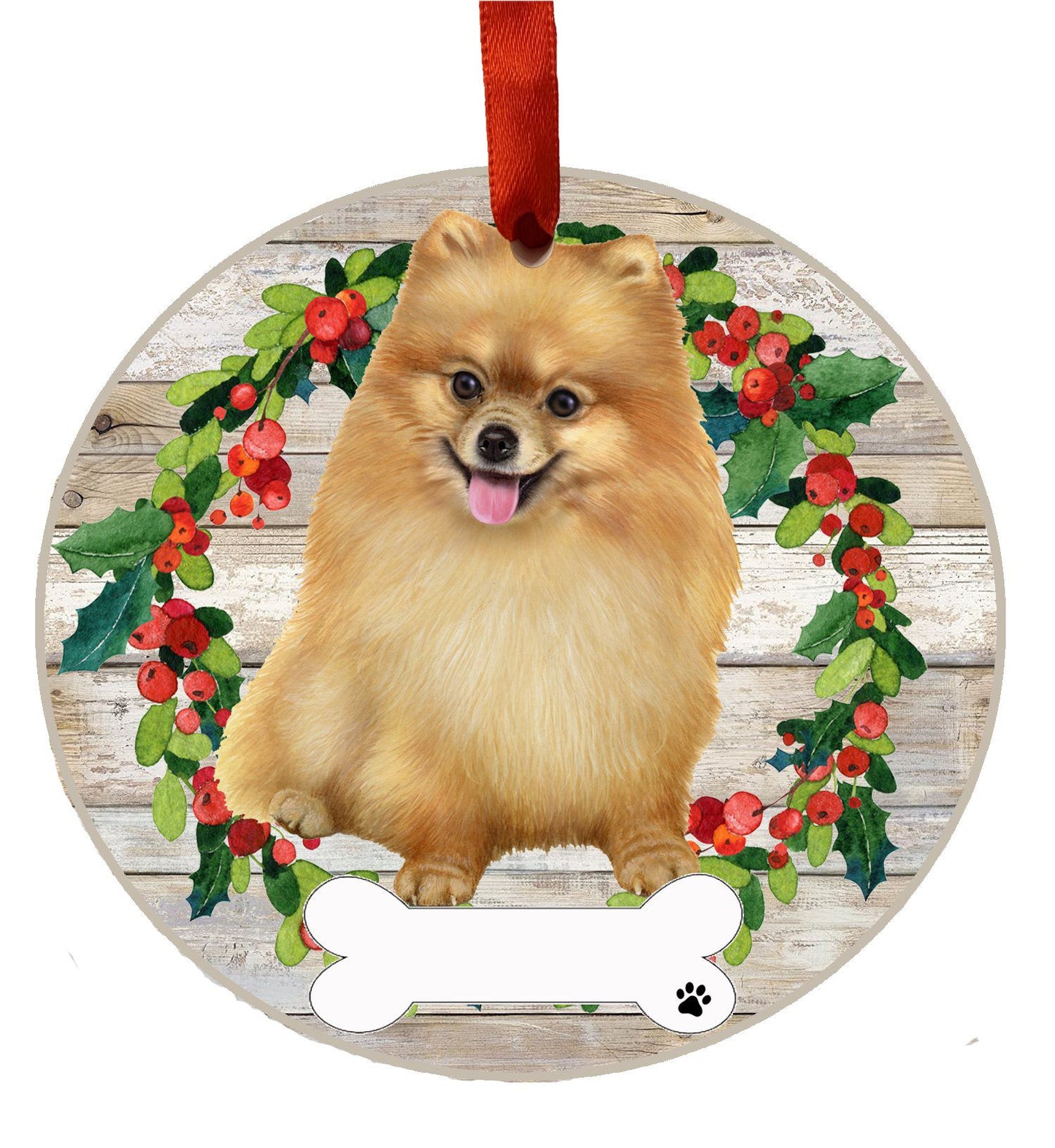 Pomeranian Ceramic Christmas Ornament