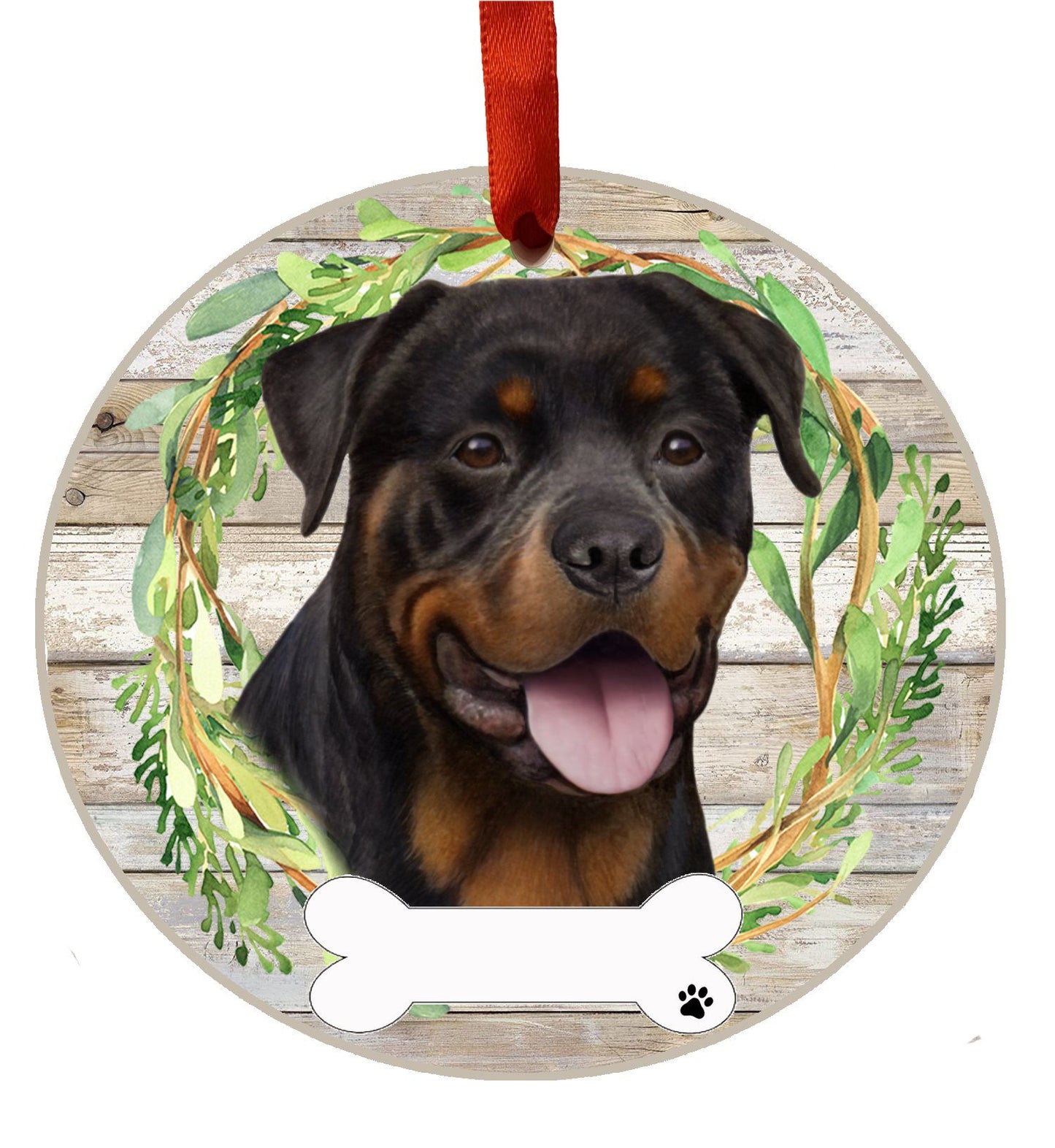 Rottweiler Ceramic Christmas Ornament
