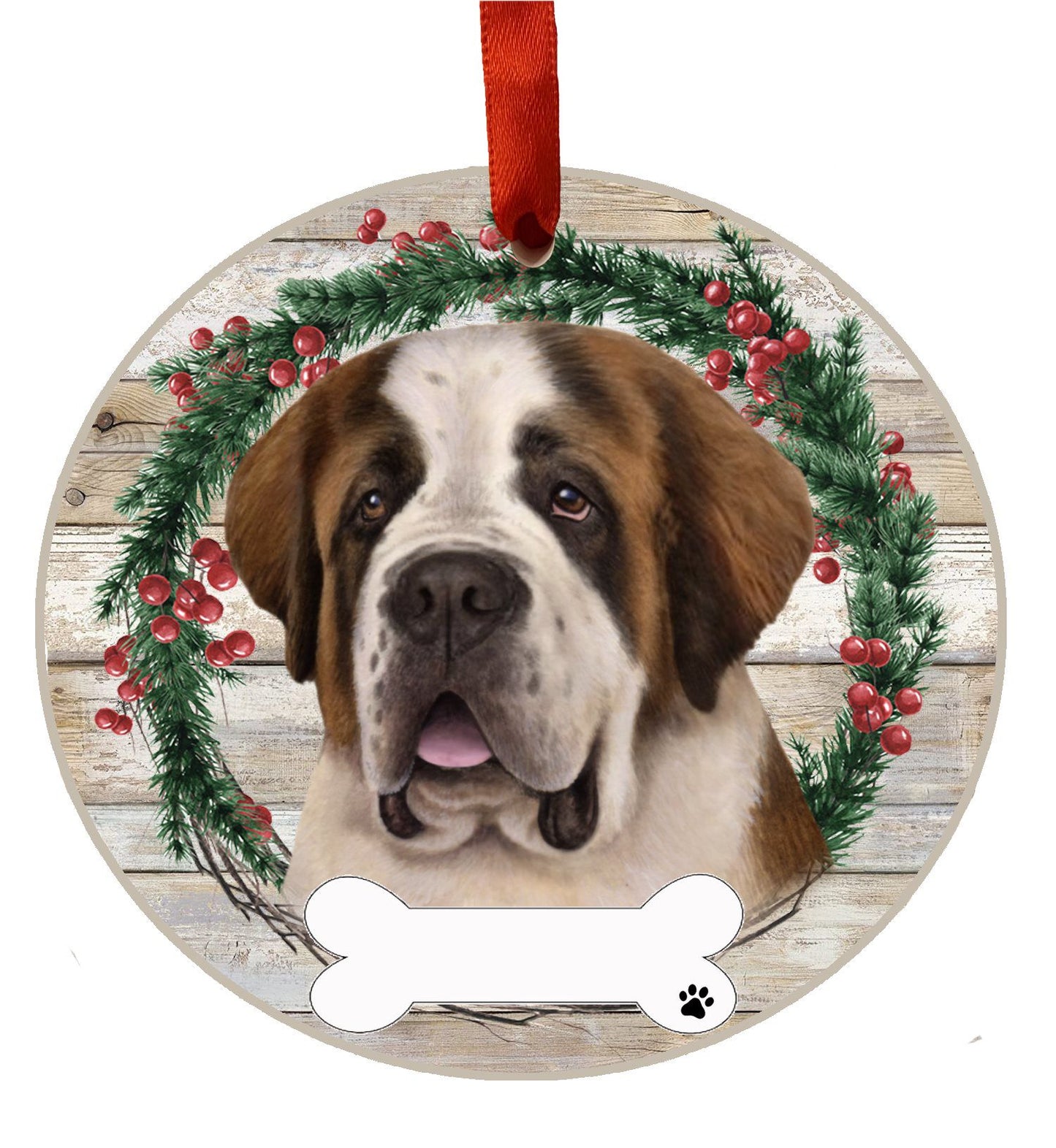 Saint Bernard Ceramic Christmas Ornament