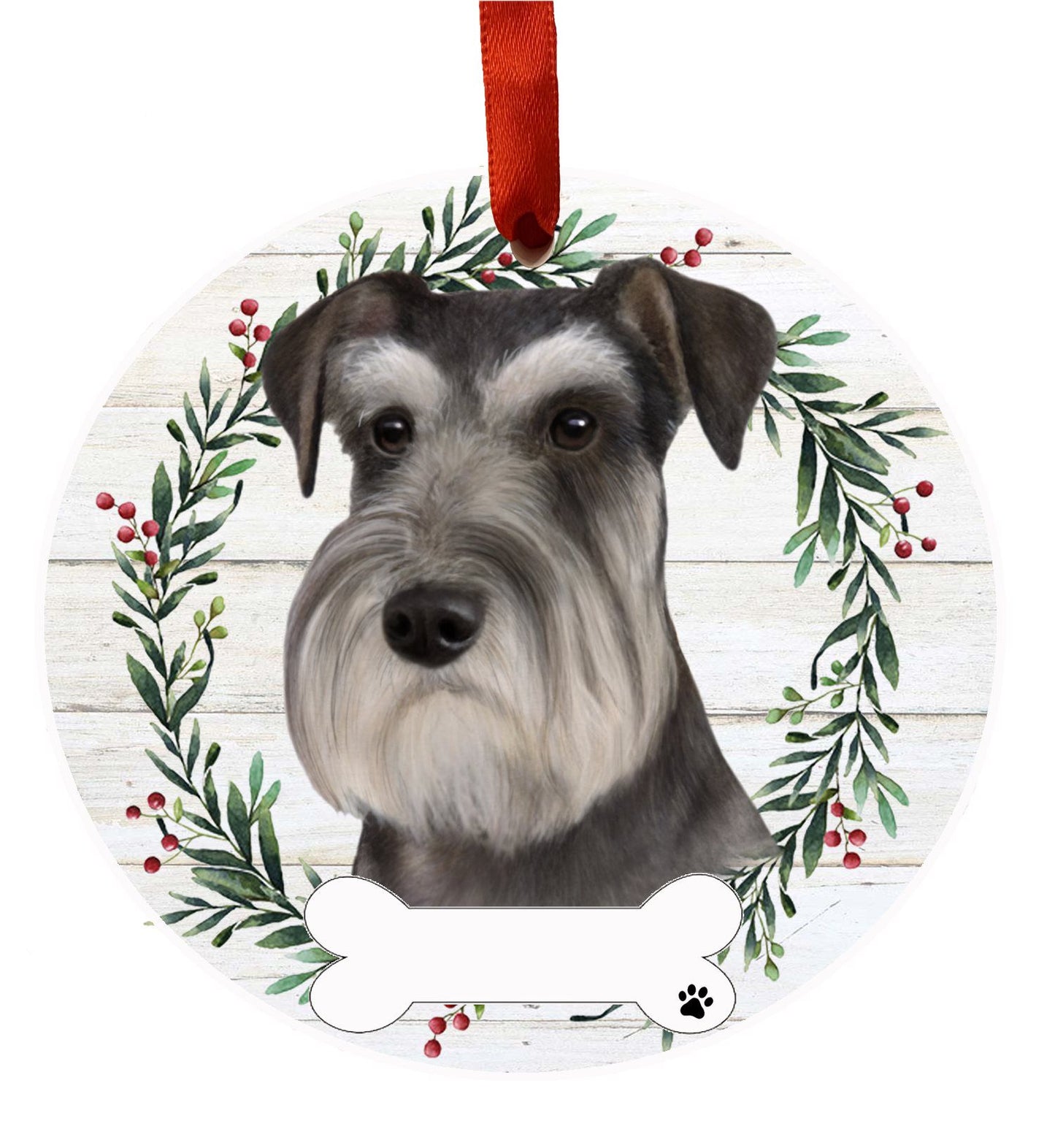 Schnauzer Ceramic Christmas Ornament