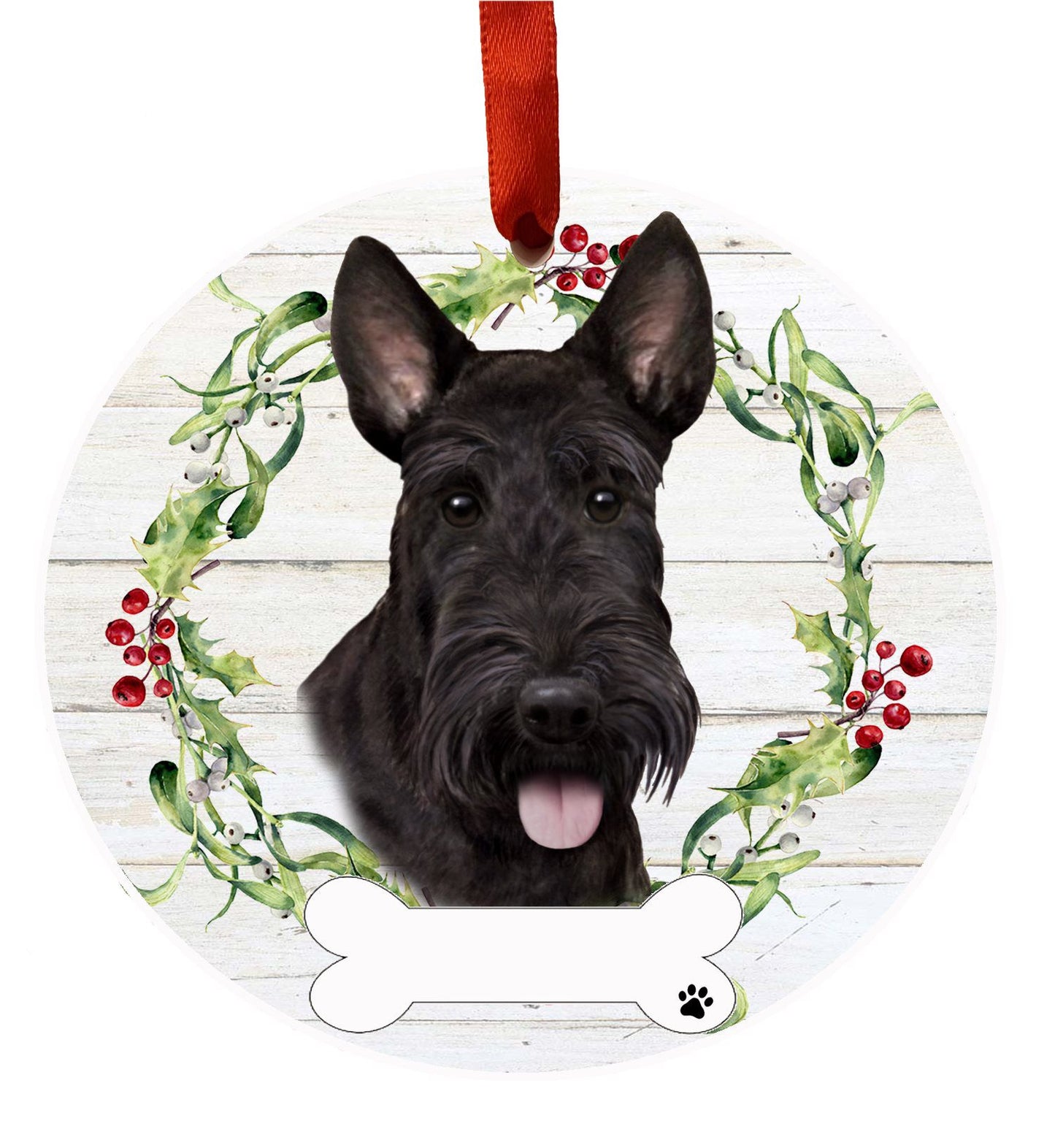 Scottish Terrier Ceramic Christmas Ornament