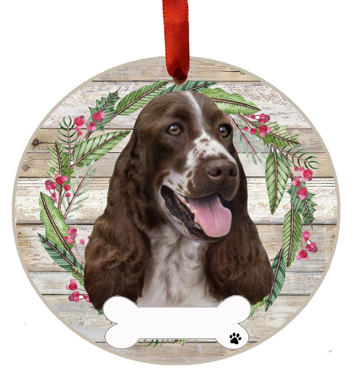 Springer Spaniel Ceramic Christmas Ornament