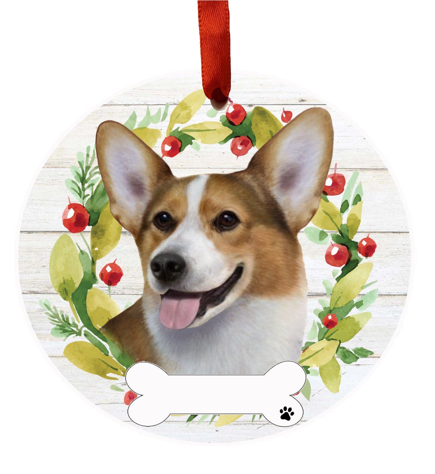 Welsh Corgi Ceramic Christmas Ornament
