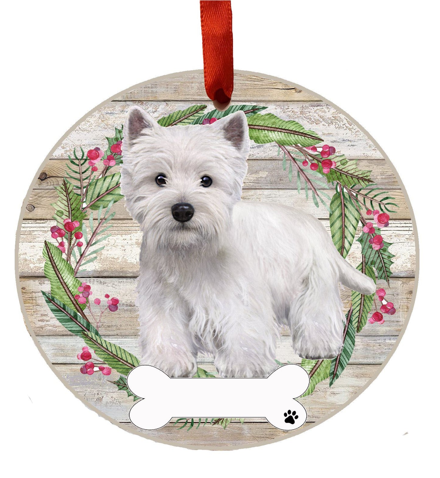 Westie Ceramic Christmas Ornament