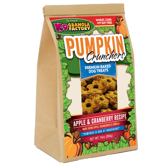 Dog Treats - K9 Granola Factory Pumpkin Crunchers (Apple Cranberry Recipe)