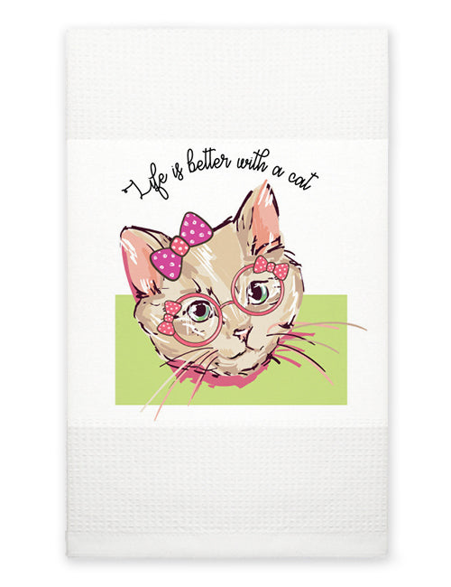 Kitchen Towel - Life is Better With a Cat